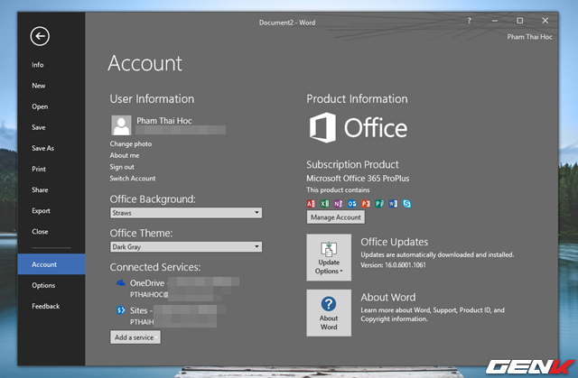 Thủ thuật tùy biến giao diện Microsoft Office 2016 theo ý muốn